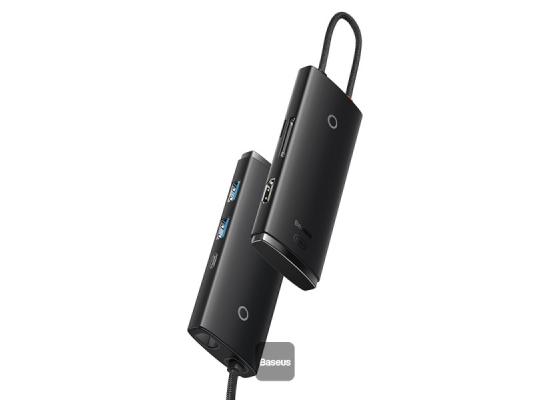 Baseus Lite Series 6-Port Type-C HUB Docking Station (Type-C to HDMI+USB3.0*2+PD+SD/TF)-Black